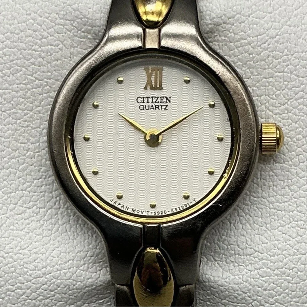 Citizen Womens Watch 20mm White Dial Two Tone 5920-K17527 New Battery 5.75